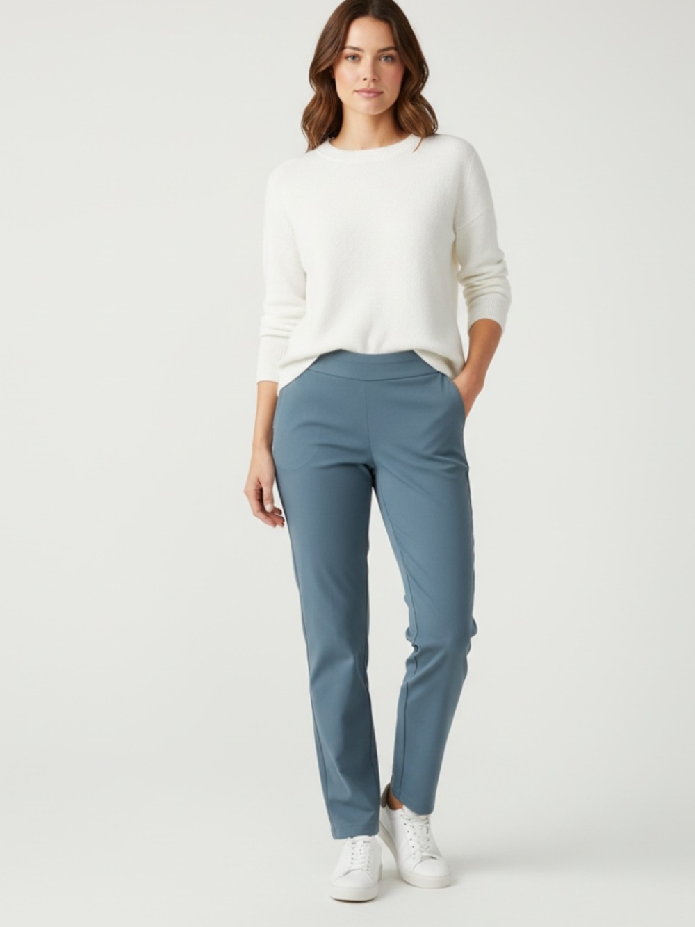NWT Croft & Barrow blue pull on pants 8